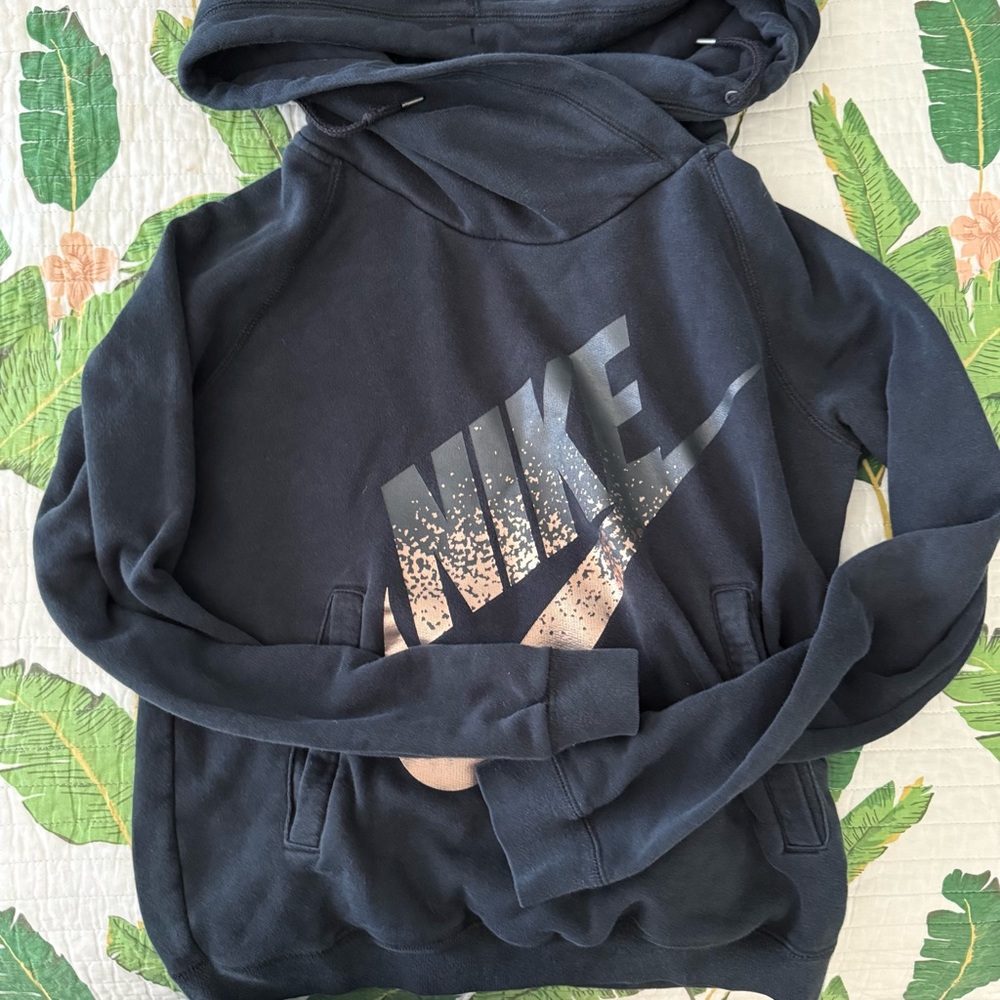 Nike faded black Dark Hoodie with Graphic Logo